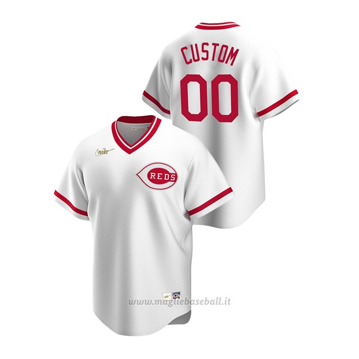 Maglia Baseball Uomo Cincinnati Reds Personalizzate Cooperstown Collection Primera Bianco